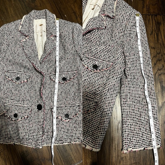 Rebecca Taylor NYC Josie Tweed Jacket Pink & Black - Picture 14 of 16